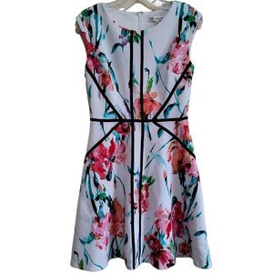 Versona Women's White Floral Sleeveless Dress Sz 4